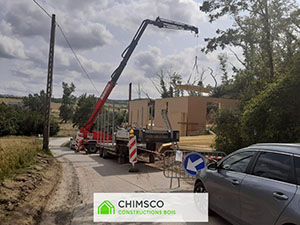 Chimsco : Visitez une maison ossature bois en construction